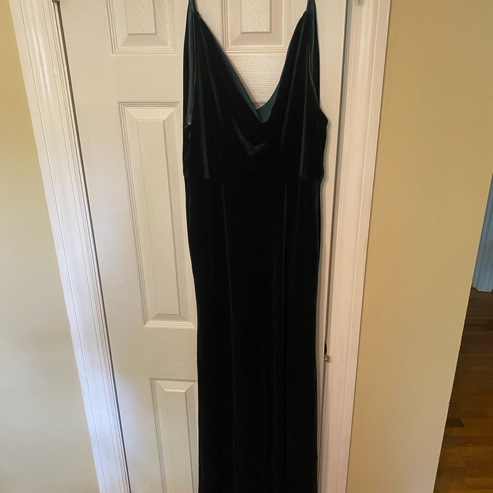Jenny Yoo Dark Green Velvet Dress
